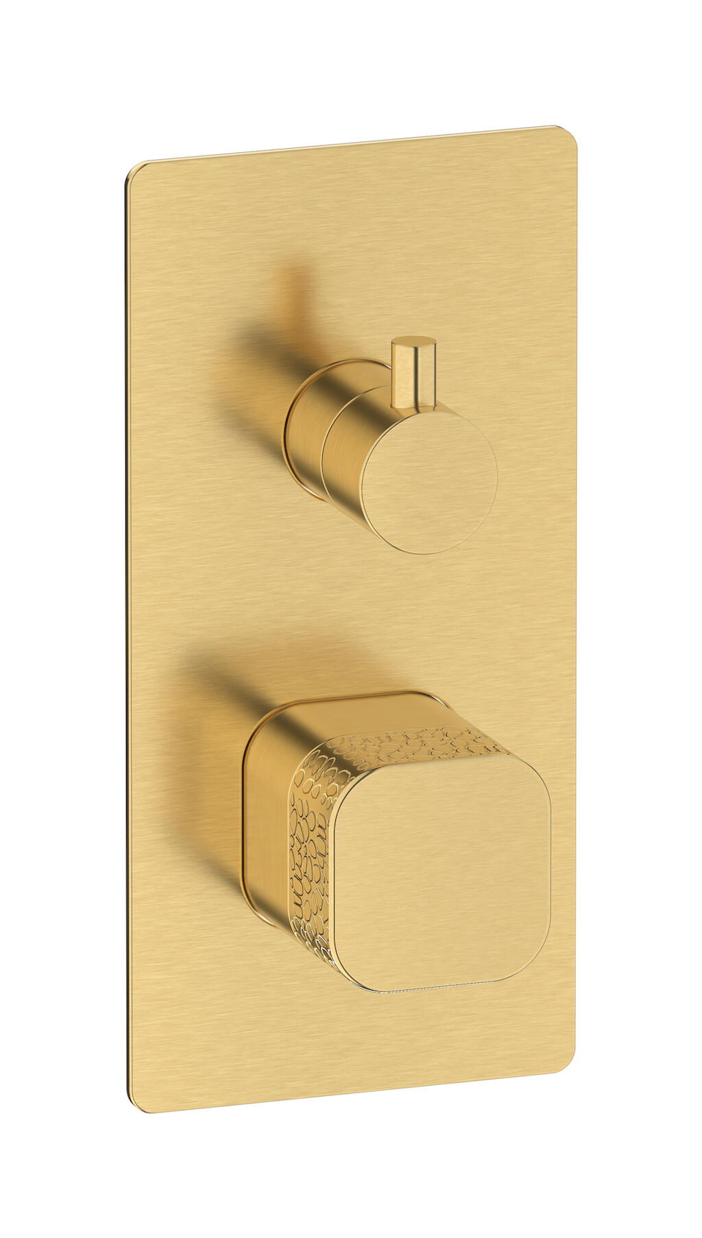 Прогрессивный настенный смеситель для душа на 2 потребителя. WE ARE IB eo310os_2 Brushed Gold Elio