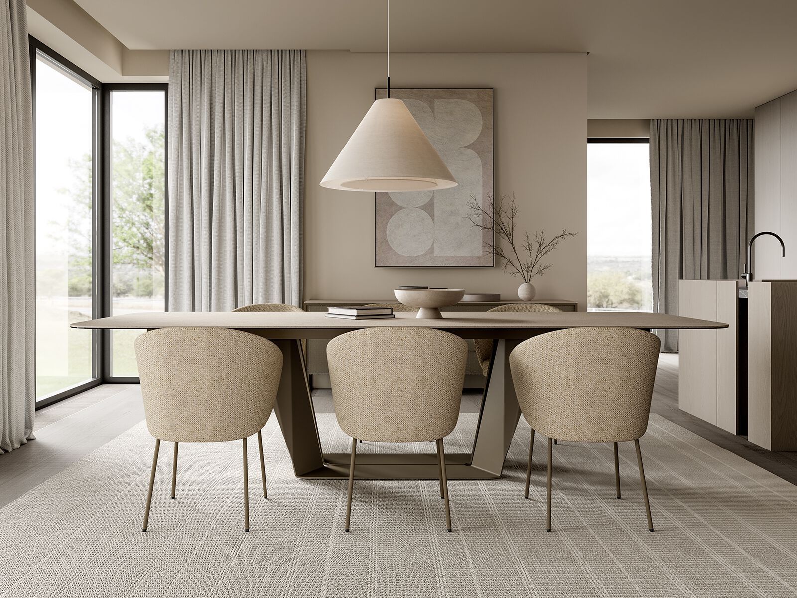 Тканевый стул с подлокотниками MOBLIBERICA GAVI ARCH-00130324 - Вид №5