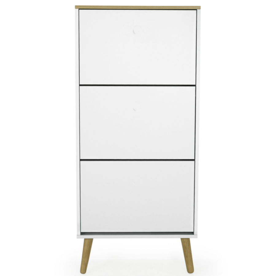 Шкаф для обуви Tenzo Dot, 128х57,5х24 см, дуб, белый 1657454 - Вид №1