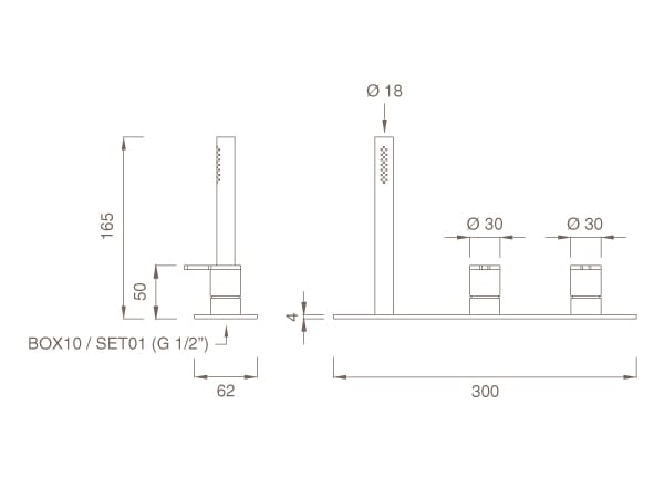 Группа смесителей для ванны с ручным душем CEADESIGN INNOVO ARCH-00096369 - Вид №2