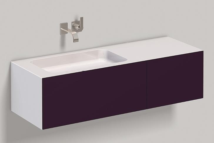 5158512000 Умывальник с тумбой, wp.folio8, белая, лакированная, шелковисто-матовый блеск, баклажан Alape серия FO (Folio) 