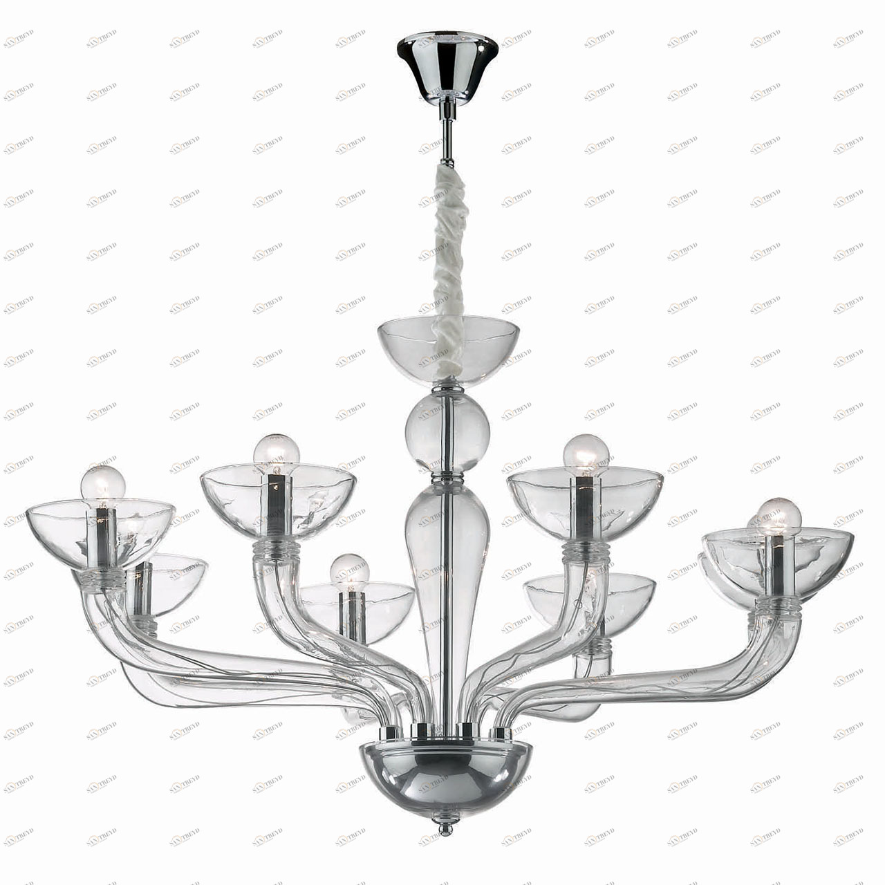 Подвесная люстра Ideal Lux Casanova SP8 Trasparente IDEAL LUX ДИЗАЙНЕРСКИЕ, CASANOVA TRASPARENTE 057289 Хром 