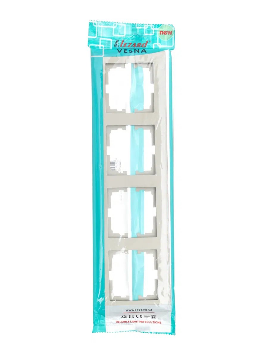 VESNA Рамка 4-ая горизонтальная без вст титан LEZARD 742-3700-149 - Вид №3