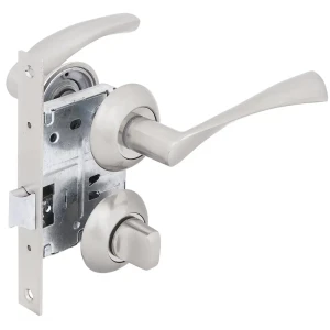 Дверные ручки Фабрика Замков 03L 170 BK, с запиранием, комплект, цвет матовый никель/хром