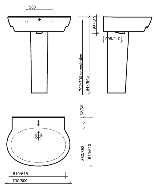 ER4331WH Раковина Twyford Encore Santreyd - Вид №1