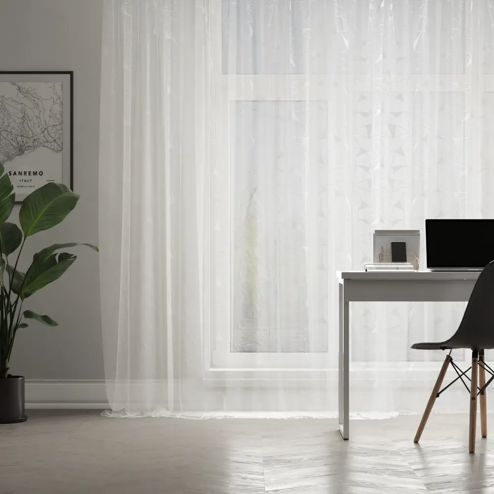 Тюль на ленте Inspire Gianni 250x280 см цвет белый 86255253 STLM-2134444 