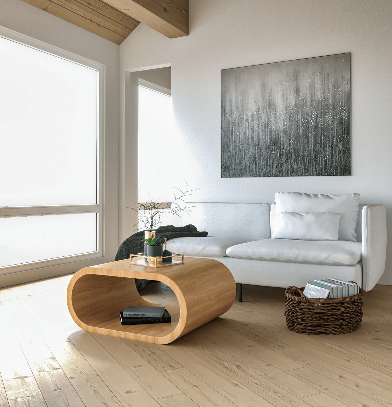 Журнальный столик дизайнерский дуб 100 см "Цикл" от Odingeniy ODINGENIY ЦИКЛ 178295 Коричневый  - Вид №1