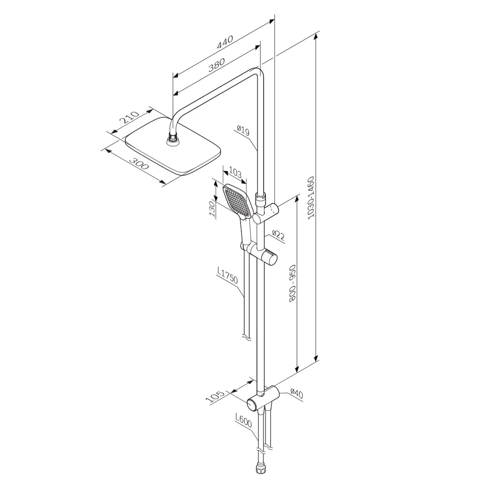 Душевая система AM.PM Flash — стильный душ с верхней лейкой 89346516 STLM-0986473 - Вид №13
