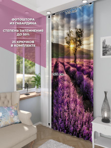 90832950 Фотоштора на шторной ленте Lavender 145x265 см цвет фиолетовый STLM-0404409 HOMEPICK