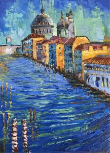 Картина на холсте 120х90 см "Венеция - 2" EVENHOME КАРТИНЫ МАСЛОМ 129950 Бежевый;желтый;синий;разноцветный