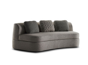 Изогнутый диван-кровать из ткани