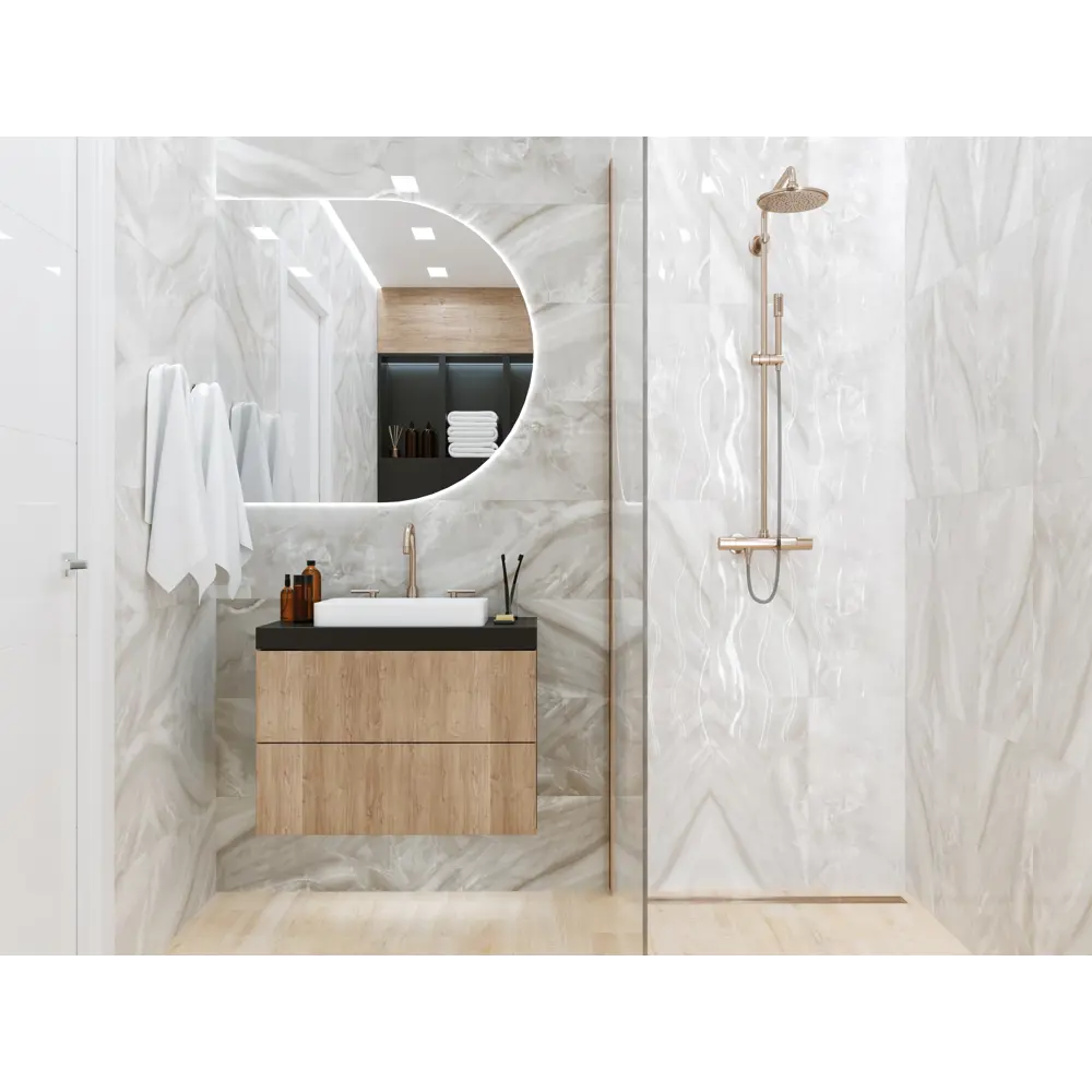 Плитка настенная Lazurro Fusion 30х60 см 1.44 м² цвет бежевый 82637811 STLM-2128480 Golden Tile  - Вид №3