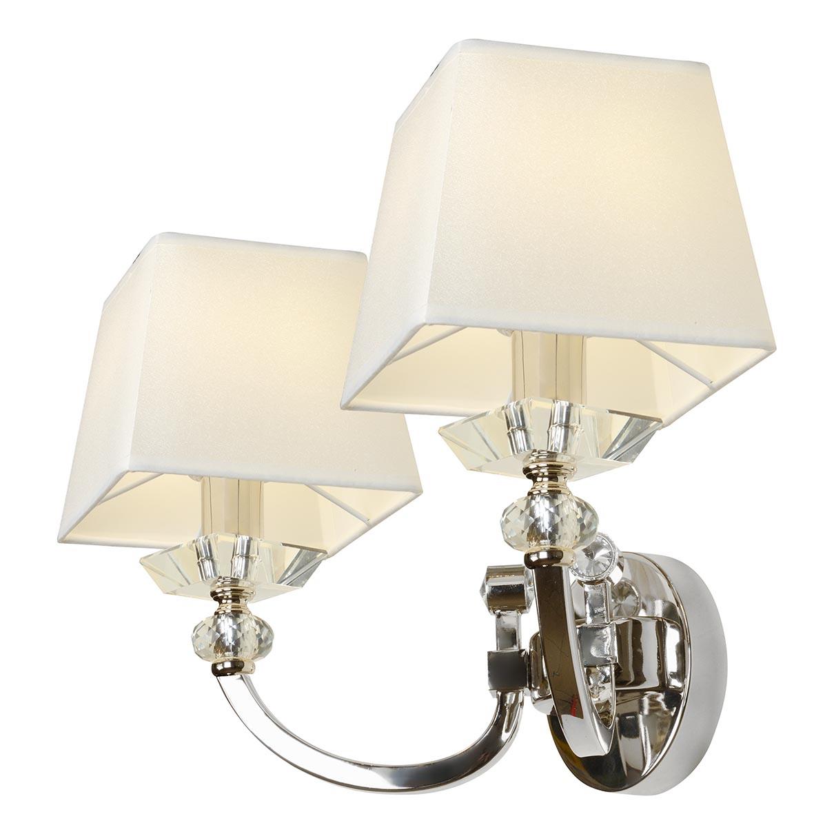 Бра с абажуром на 2 лампы белое Blues W9404-2 Nik ILAMP BLUES 00-3949155 Белый - Вид №1