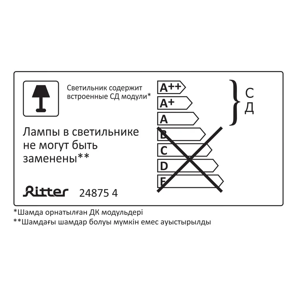 Светодиодная панель Ritter 36 Вт 596x596 мм призма 6500 К IP20 89438426 STLM-2026795  - Вид №11