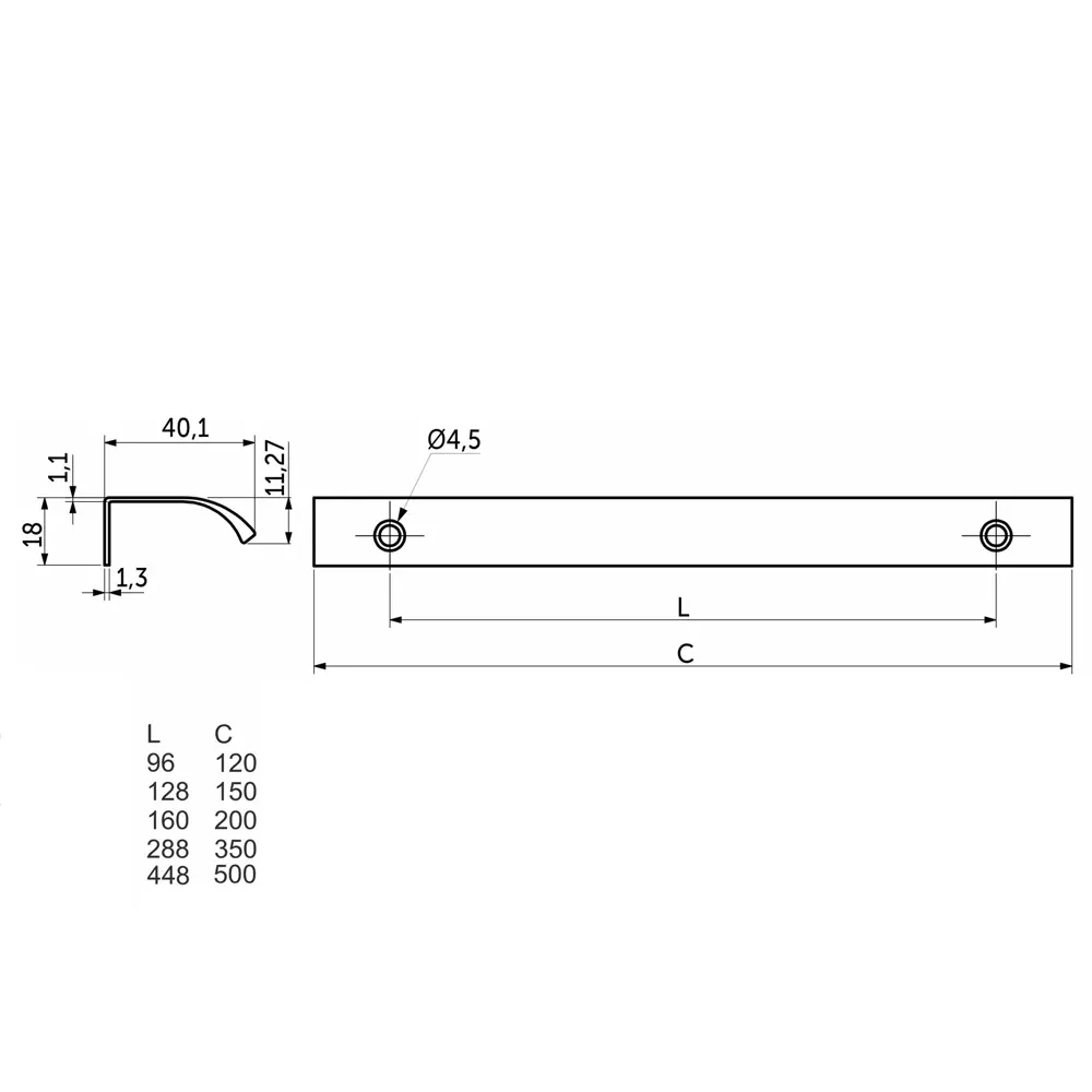 INSPIRE Мура — мебельная ручка алюминиевая белая 160 мм 88220611 STLM-1416136 - Вид №4