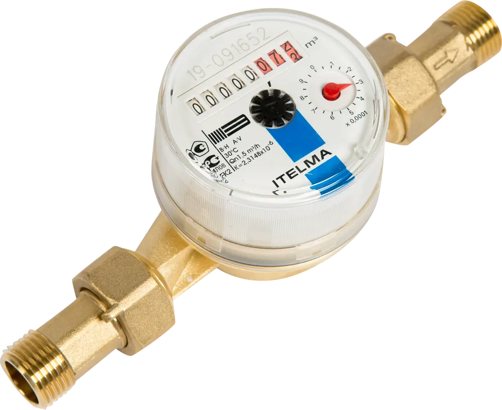 Водосчетчик ITELMA 1/2" для точного учета горячей и холодной воды 18691655