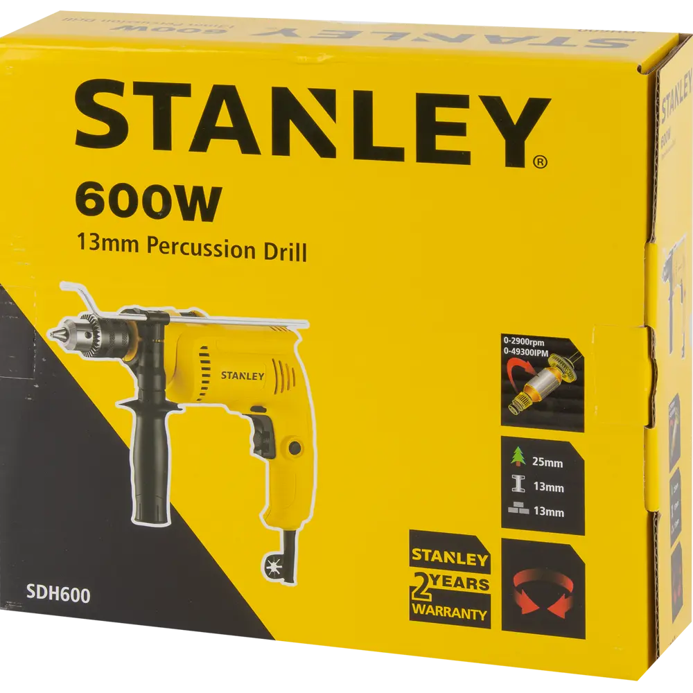 Дрель сетевая ударная Stanley SDH600, 600 Вт 84802709 STLM-2195310  - Вид №6