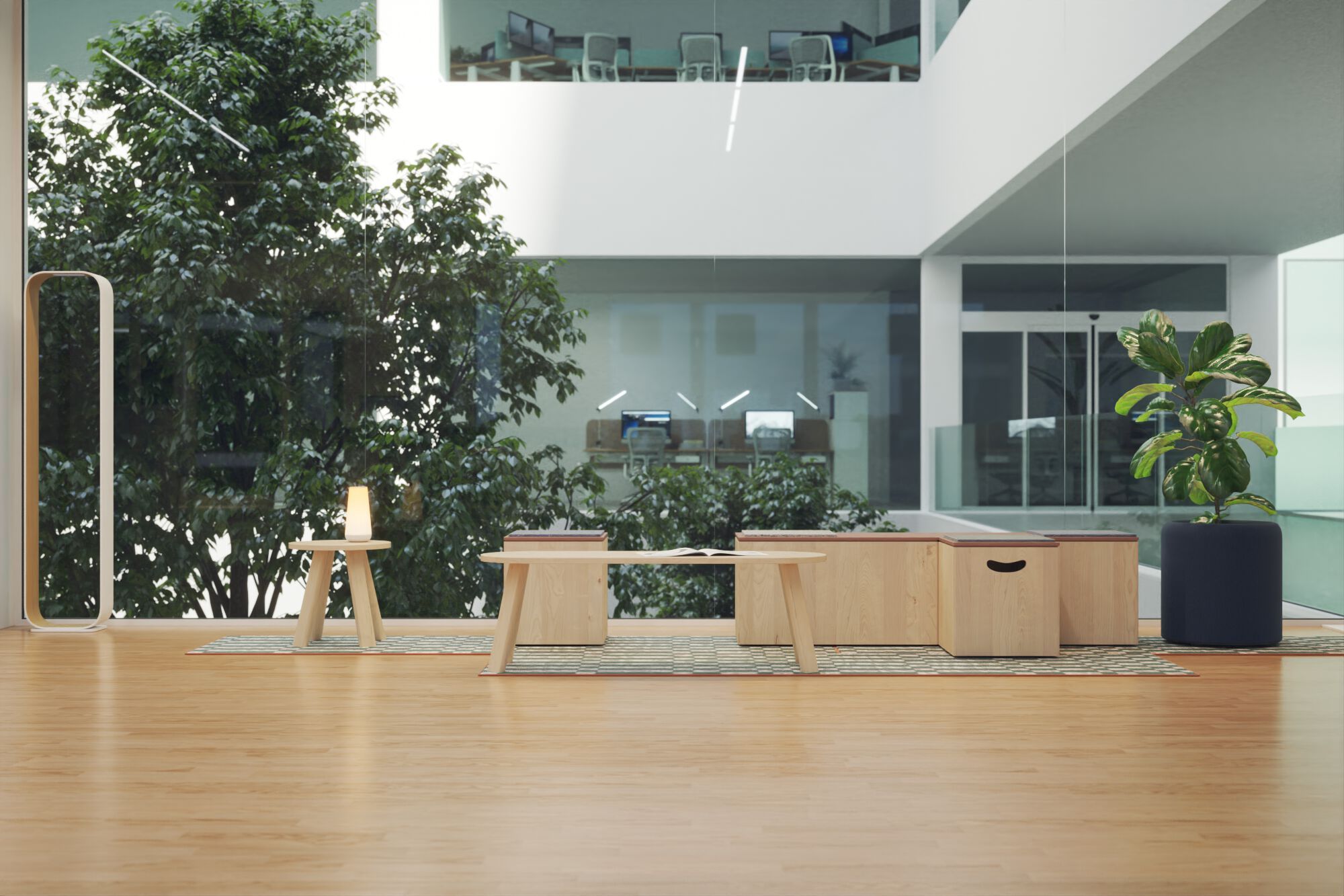 Прямоугольный пуф переработанного материала контейнер Haworth TIJO ARCH-00079248 - Вид №6