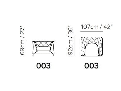 Капитонное кресло с подлокотниками Natuzzi Italia La scala ARCH-00085366 - Вид №3