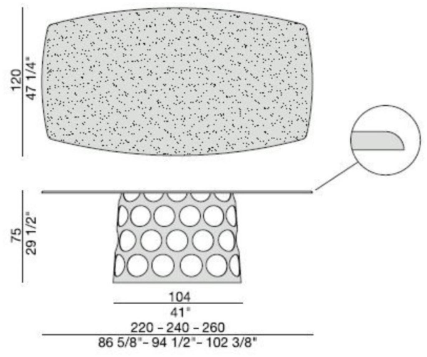 Porada Прямоугольный обеденный стол из мрамора calacatta gold Iron sun-id-1423790 - Вид №1