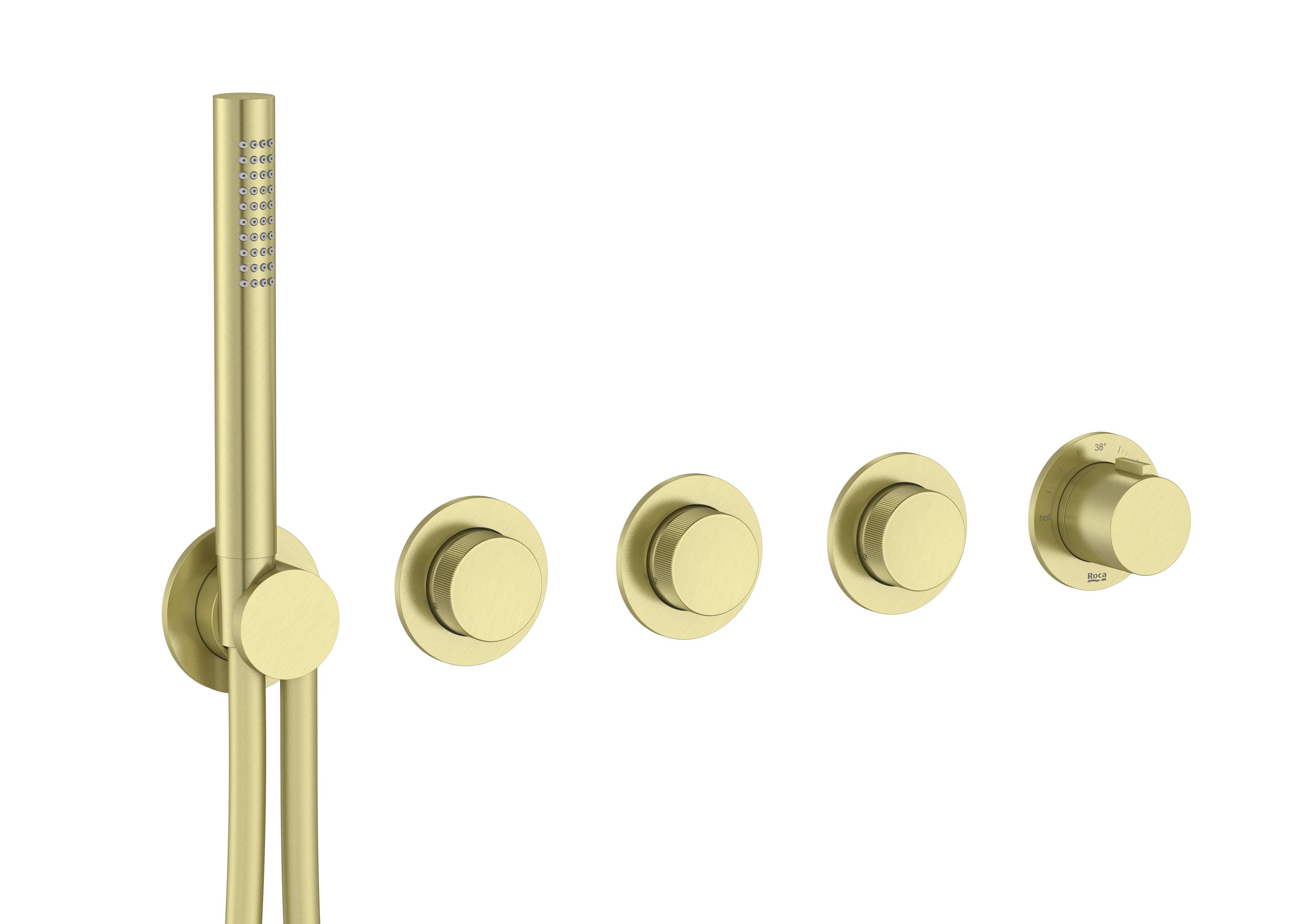 Латунный термостатический смеситель для душа с 5 отверстиями и ручным душем Roca T_Multi ARCH-00113942 - Вид №4