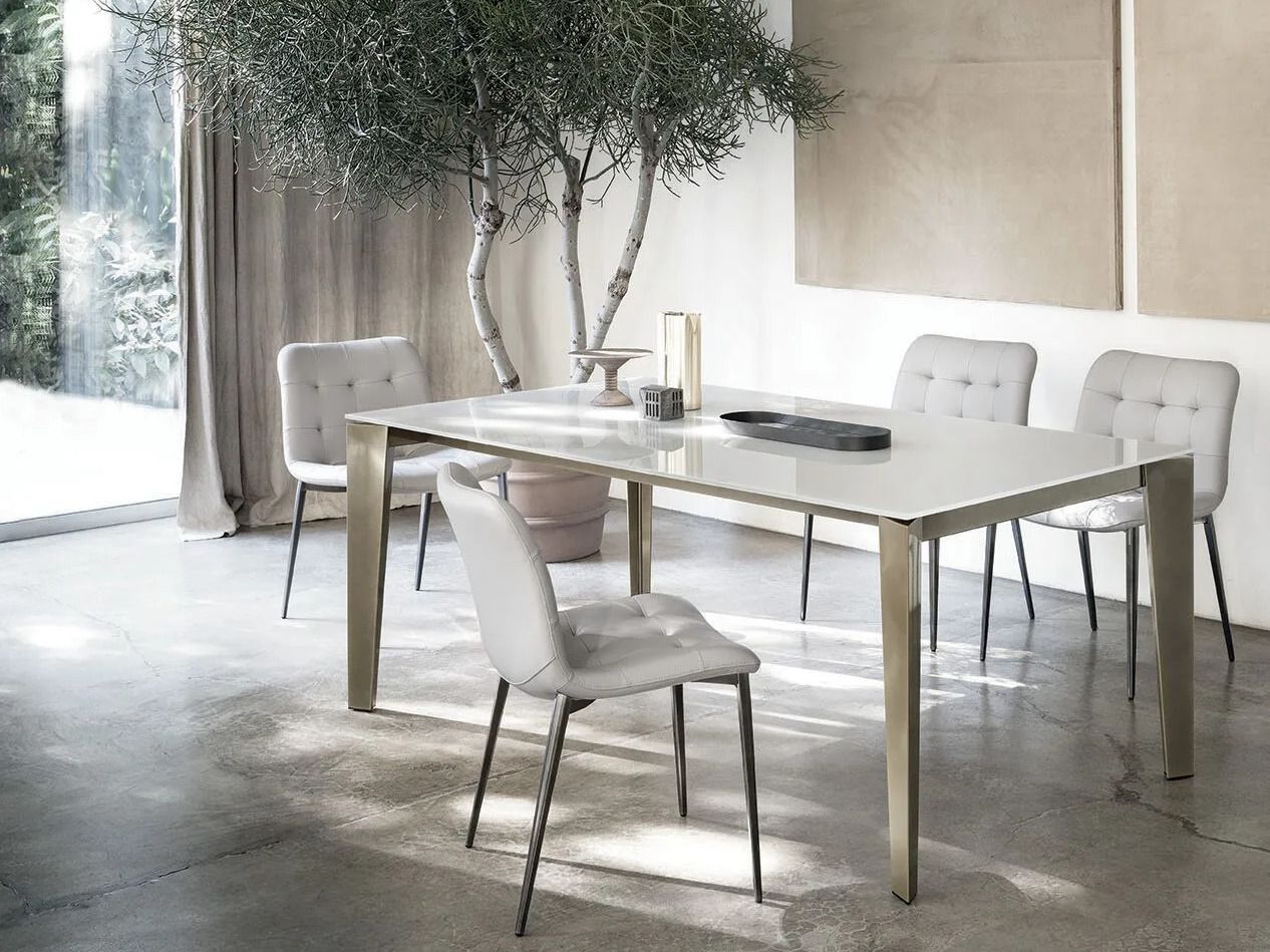 Обеденный стол из стали и хрусталя Bontempi Casa CRUZ ARCH-00075618 - Вид №3