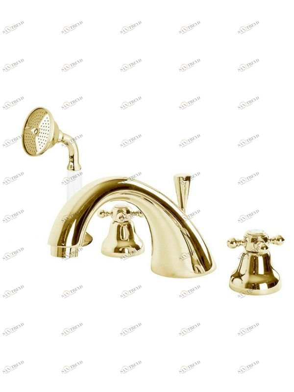 Смеситель на борт ванны с ручным выдвижным душем CEZARES GOLF-BVD-03/24