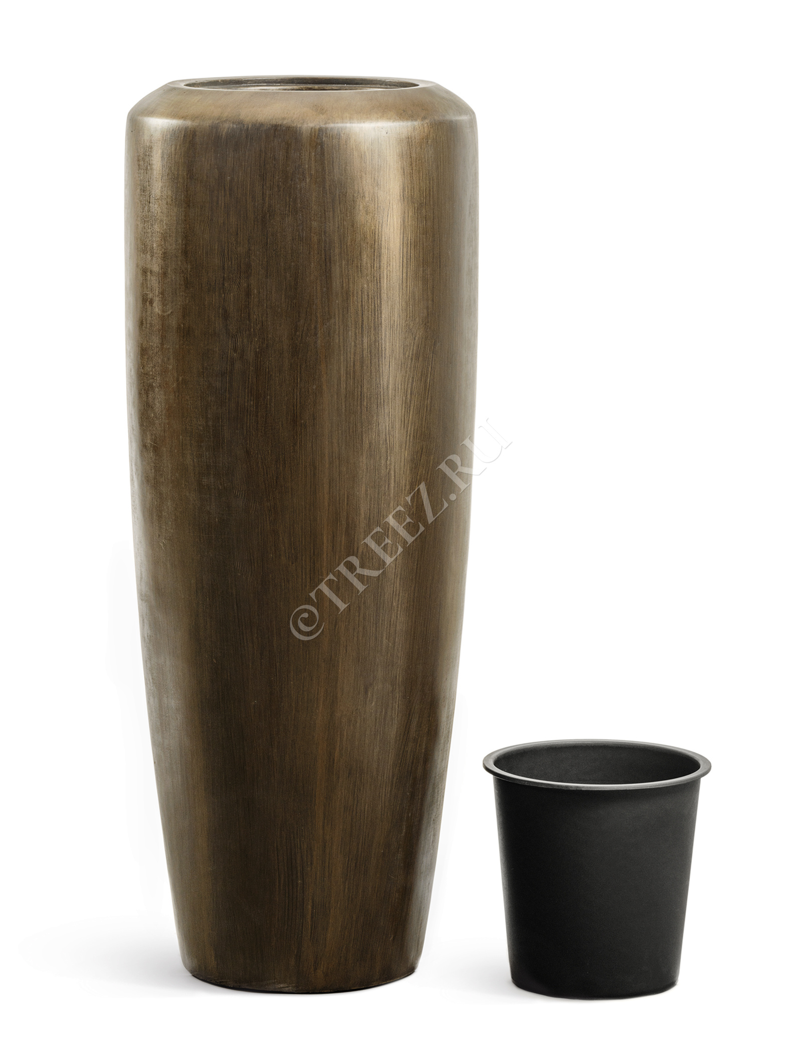 41.3321-07-045-GRP-090 Кашпо  Effectory - серия Metal - Высокий конус Design - Чернёная бронза Цветочная коллекция  - Вид №4