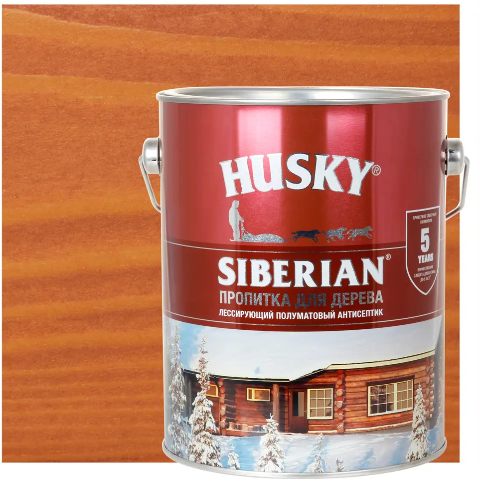 84392128 Пропитка для дерева Husky Siberian полуматовая цвет осенний клен 2.7 л STLM-0049122