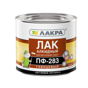90708598 Лак алкидный ПФ-283 цвет бесцветный 1.8 кг STLM-0348151 ЛАКРА