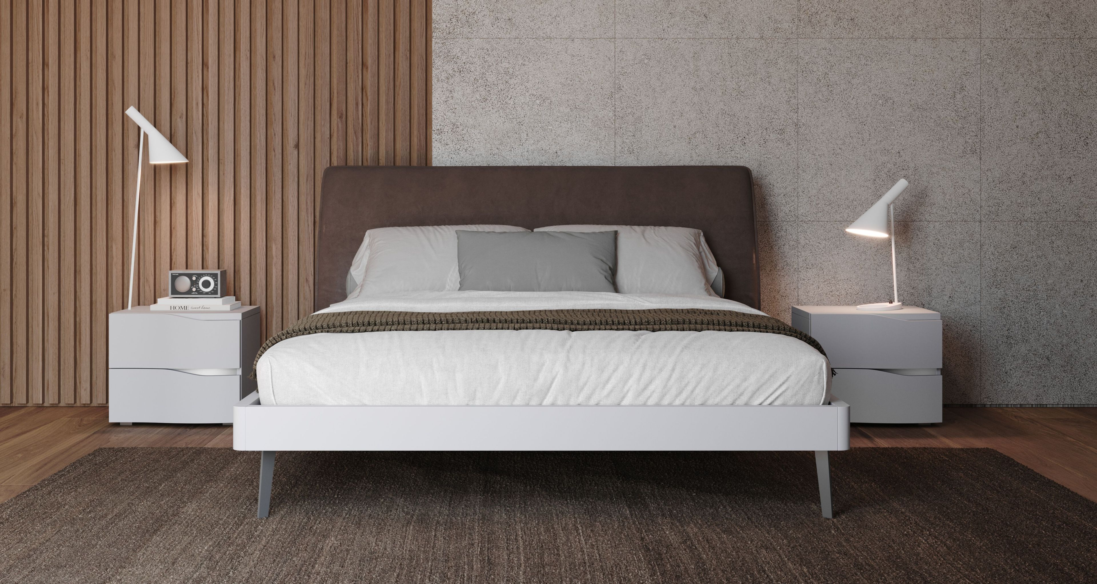 Деревянная двуспальная кровать-контейнер с мягким изголовьем Giessegi NARCISO ARCH-00058662 - Вид №1