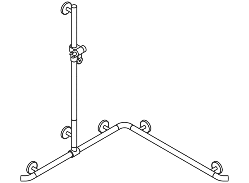 950.35.33054 Поручень для душа с выдвижным держателем для душа теплое прикосновение HEWI Greifen  - Вид №2