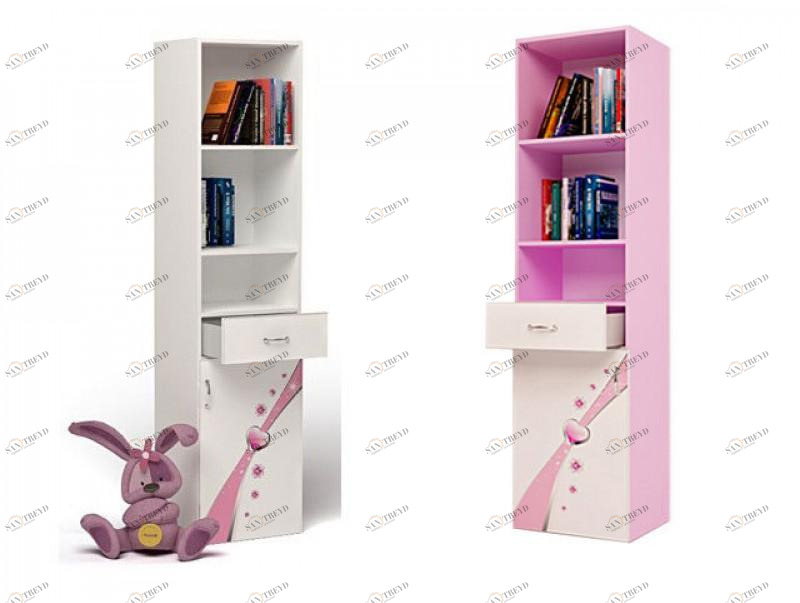 Стеллаж узкий ABC-KING Princess правый розовый 4631148296145