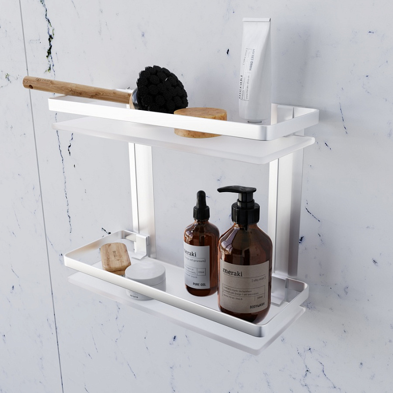 A7455200 Полка двухуровневая стеклянная алюминий AM.PM Sense L 