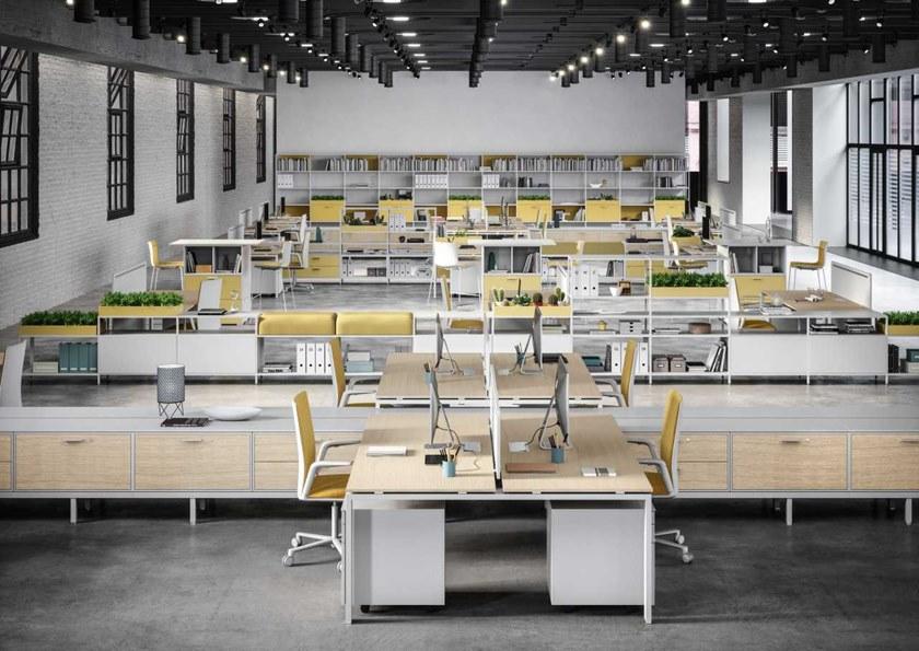 Bralco Рабочее место из меламина со встроенной полкой с системой управления кабелями Glider sun-id-1412639 - Вид №3