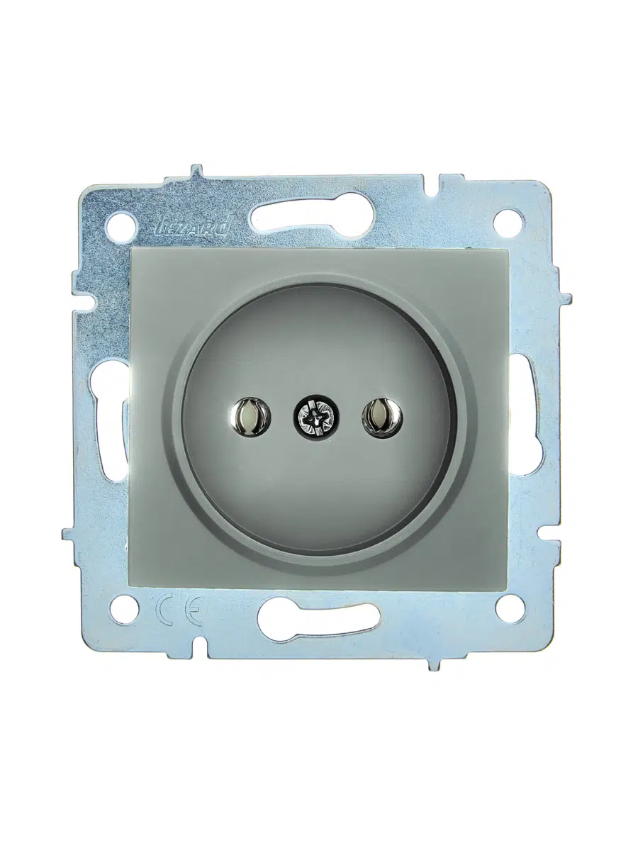 ASTI Розетка б/з керам. ПБТ цв. платина механизм LEZARD 7081-3588-121B