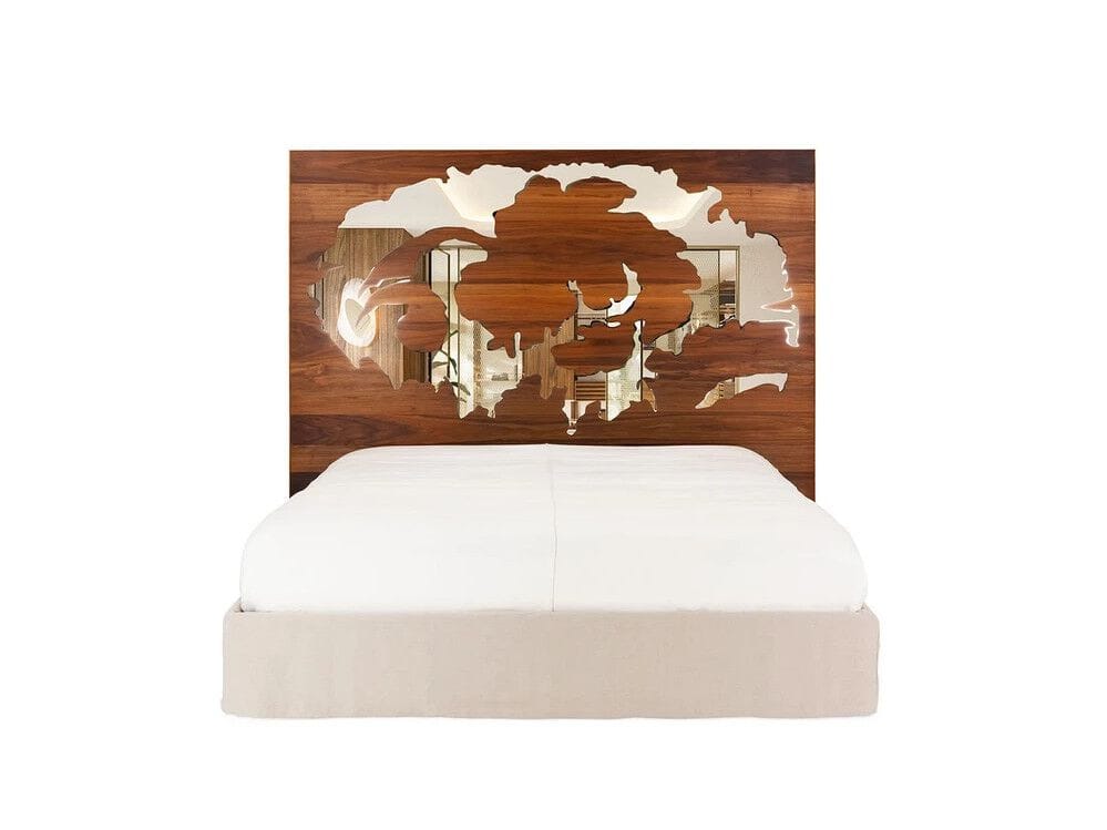 Деревянная двуспальная кровать с высоким изголовьем Lando DAMASCO ARCH-00034411 - Вид №4