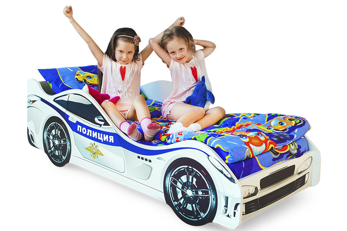 Детская кровать-машина "Полиция" БЕЛЬМАРКО  326744 Белый Santreyd  - Вид №1