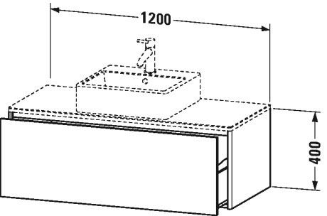 XS490209292 Тумбочка для подвесной консоли XSquare #XS4902 1200 x 548 мм Каменно-серый шелковисто-матовый лак Duravit - Вид №1