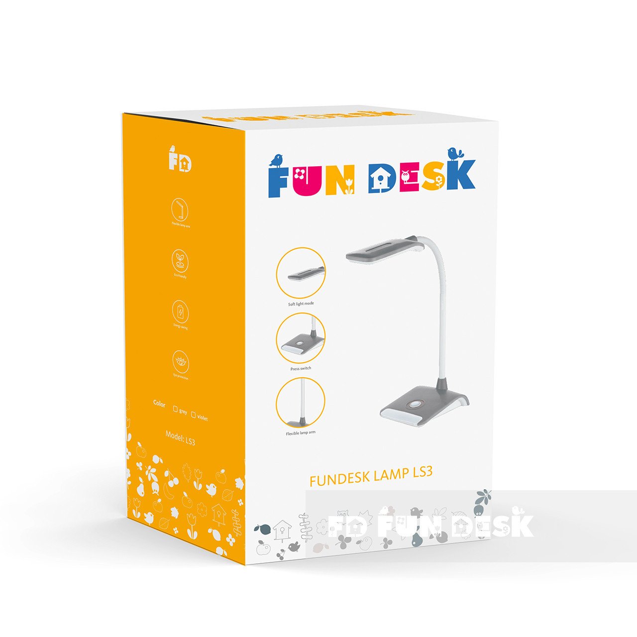 Лампа настольная светодиодная серая FunDesk LS3 grey FUNDESK  00-3948529 Серый Santreyd  - Вид №5