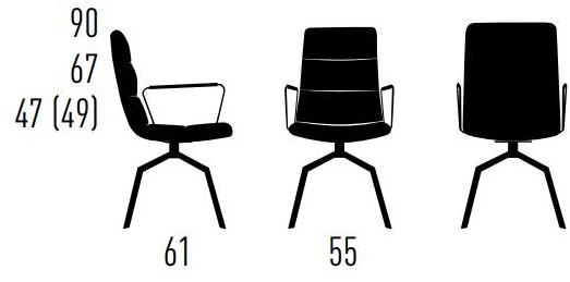 KFF Кресло поворотное с подлокотниками Arva light sun-id-1450176 - Вид №1