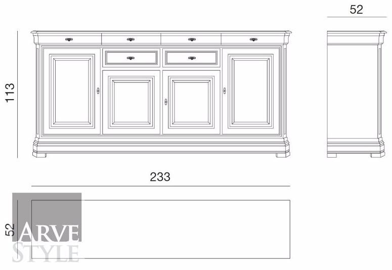 Arvestyle Буфет из массива дерева с распашными дверцами Amalfi sun-id-1439636 - Вид №5