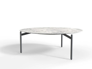 Низкий круглый журнальный столик для гостиной