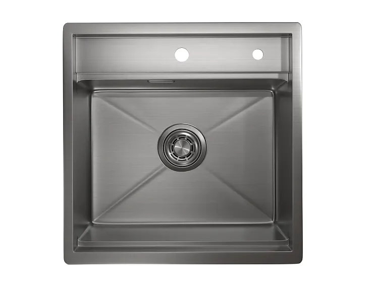 KS-5051, СТАЛЬ САТИН, стальная кухонная мойка KITCHEN SPACE GRANULA KS-5051-ST339 - Вид №1