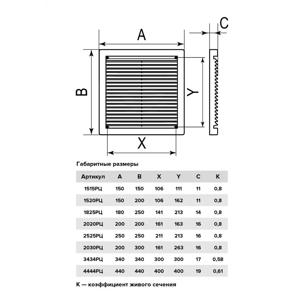Вентиляционная решетка ERA с защитной сеткой 180×250 мм 85882239 STLM-0065938 - Вид №4