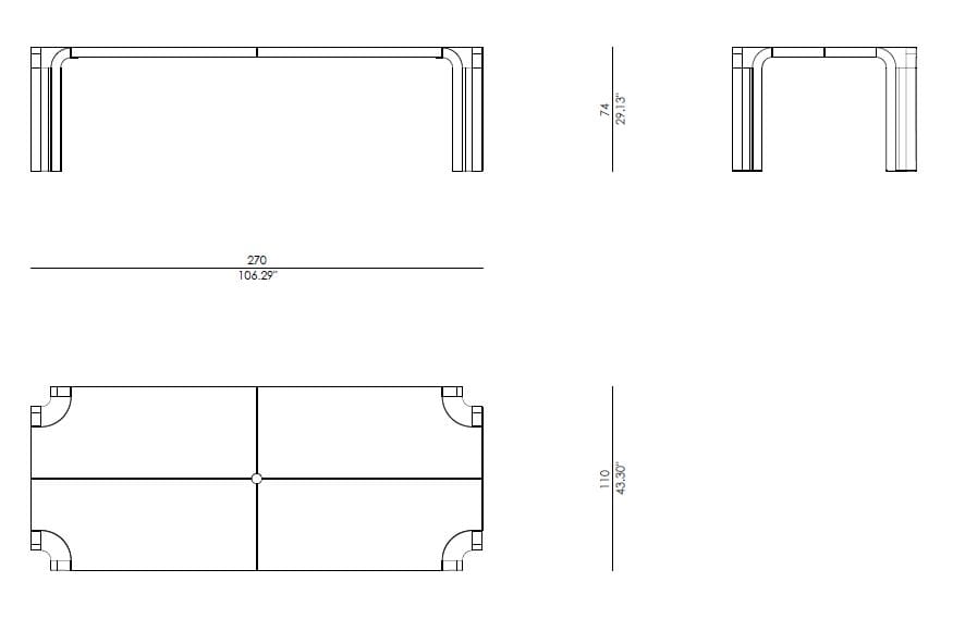 Прямоугольный стол из натурального камня Enne Ruwa ARCH-00013198 - Вид №2