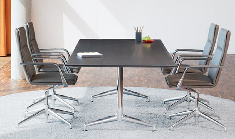 Прямоугольный стол для совещаний из алюминия и дерева Brunner FINA ARCH-00103377 - Вид №1