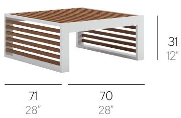 GANDIABLASCO Нижний стол из тика с квадратными салазками Dna teak sun-id-1461073 - Вид №4