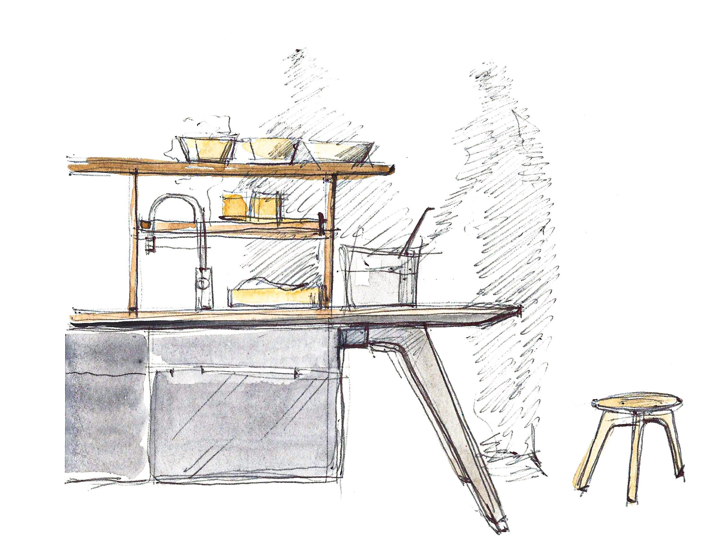 Деревянная линейная кухня True Design ARCH-00118719 - Вид №24