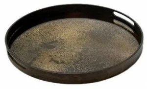 Ethnicraft Круглый поднос из дерева и стекла Classic 20403, 20331